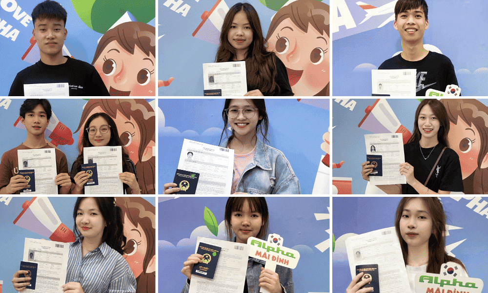 Các bạn học viên Alpha nhận visa checkin tại trung tâm