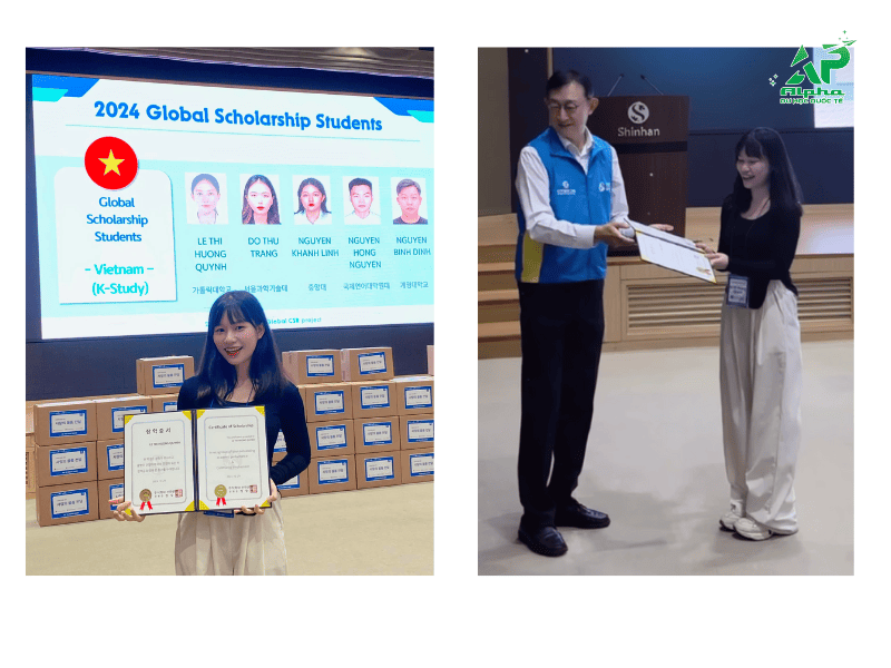 Học Viên Alpha Nhận Học Bổng Du Học Hàn Quốc “2024 Global Scholarship Students” Học viên Alpha nhận học bổng khi đi du học hàn quốc