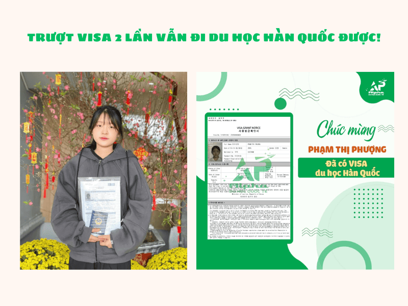 Bạn Phạm Thị Phượng trượt visa Du Học Hàn Quốc 2 lần và chính thức đỗ visa kỳ 3/2025