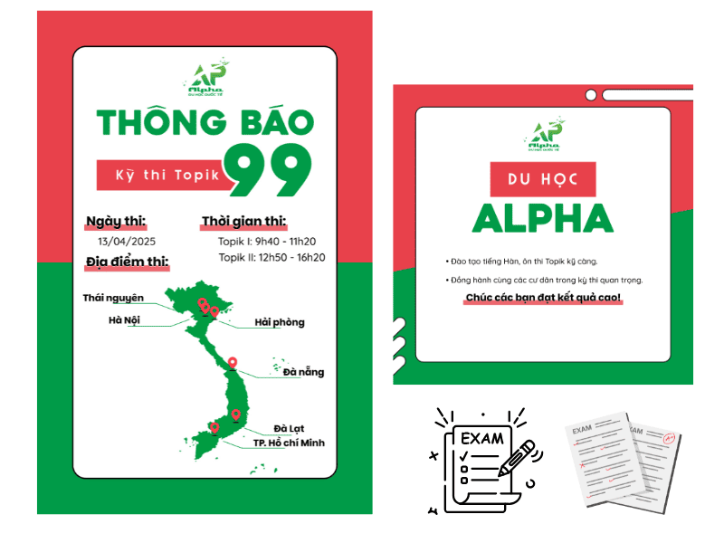 Thông báo kỳ thi Topik 99 