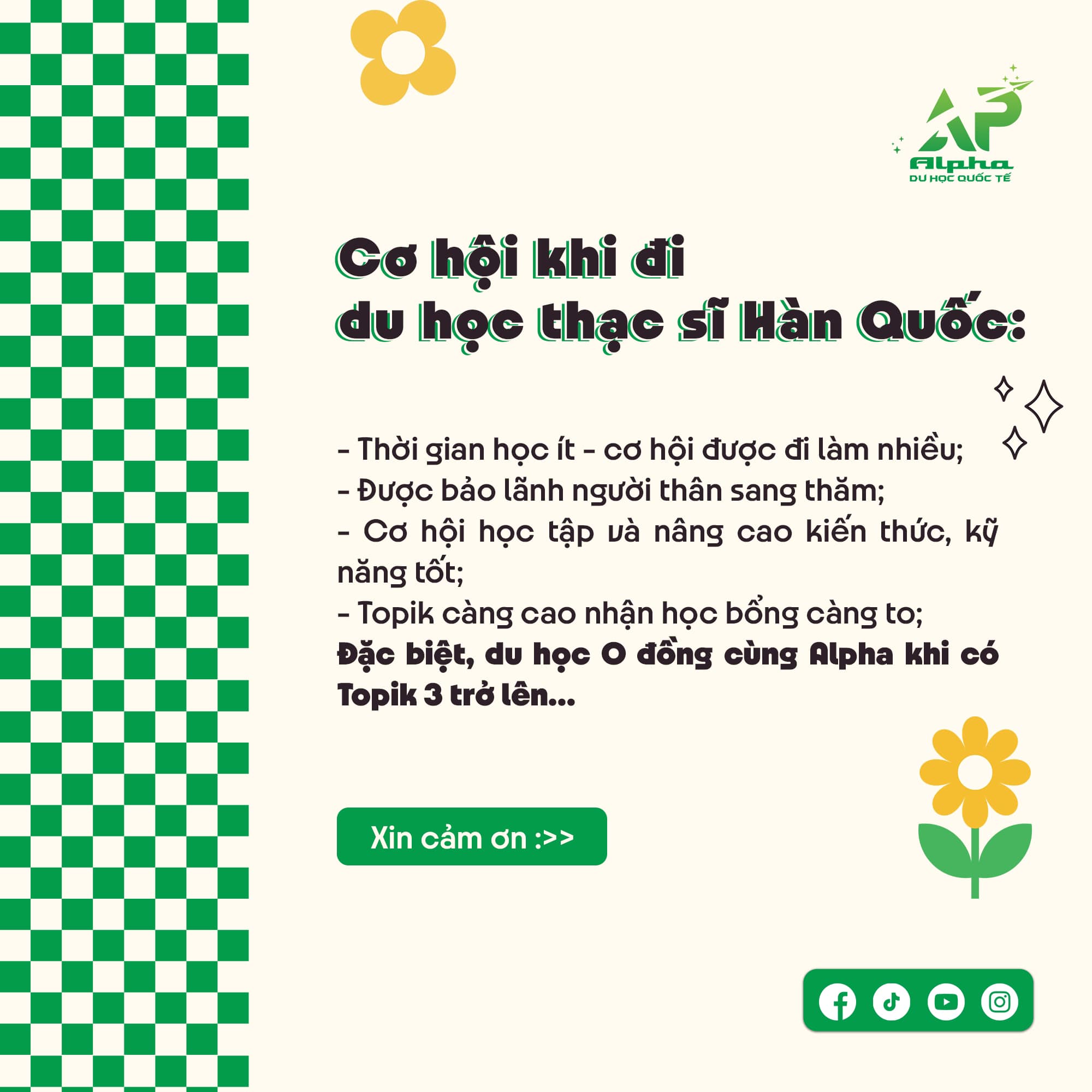 Cơ hội khi du học Hàn Quốc hệ Thạc sĩ